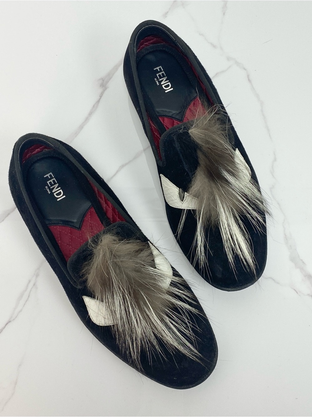 Fendi Monster Fur Evening Slipper